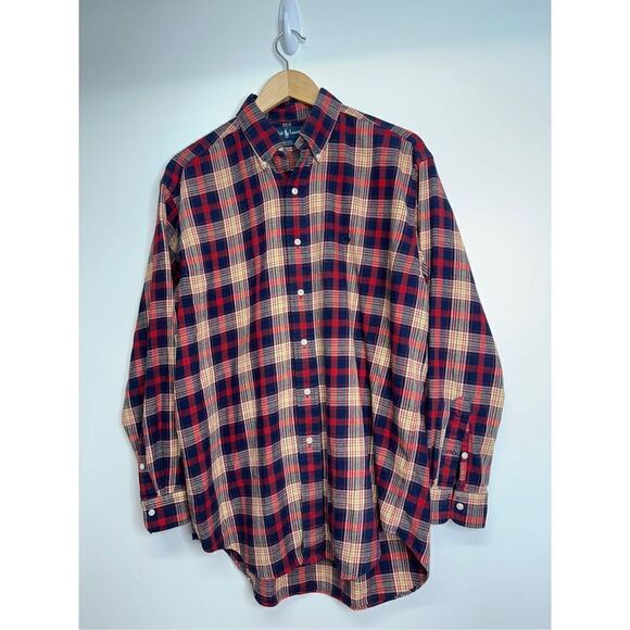 Ralph Lauren Shirt Mens Plaid Blair’s Long Sleeve 100% Cotton Size Medium - Picture 6 of 7